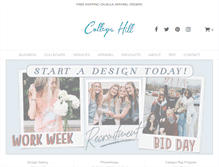 Tablet Screenshot of collegehillcustomthreads.com